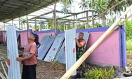 Babinsa Serka Agus Tuter Aktif Bantu Warga Binaan Bangun Bangsal Syukuran