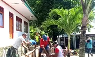 Babinsa Serka Florianus Bersama Masyarakat Melaksanakan Kerja Bakti Di SDK Sion Marampit