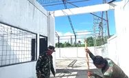 Babinsa Kelurahan Melonguane Serda Jenri Thomas Laksanakan Kerja Pengawasan untuk Pembangunan KDKMP Merah Putih di Kelurahan Melonguane