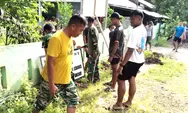 Anggota Koramil 08/Melonguane Bersama Masyarakat Melaksanakan Pembenahan Kantor Koramil