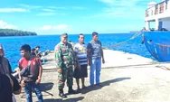 Babinsa Kakorotan Kopda Novriadi Laksanakan Pemantauan Arus Naik Turun Penumpang Kapal Cengkeh 06, di Pelabuha Desa Kakorotan