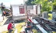 Wujud Kemanunggalan, Babinsa dan Warga Bersama-sama Bantu Bangun RTLH