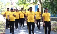 Tingkatkan Kesiapsiagaan Pelayanan, Kapolres Talaud AKBP Dwi Yatmoko, STP, S.I.K, M.I.K Pimpin Jalan Sehat Personel