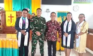 Wujud Syukur, Babinsa Desa Alo Dan Anggota Karbak Hadiri Ibadah Minggu