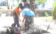 Satgas TMMD ke-130 Kodim 1312/Talaud Gali Lubang Sirkulasi Air Sumur Bor di SD Moronge