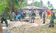Koramil 01/Kabaruan Bersama POSAD PAM PUTER dan Masyarakat Laksanakan Penggalian Lubang Pondasi Tower