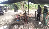 Satgas TMMD Ke-130 Laksanakan Pemasangan Bouwplank dan Penggalian Lubang Fondasi Tower Air di Desa Kabaruan Timur