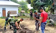 Satgas TMMD Ke-130 Kerjakan Penggalian Lubang Sirkulasi Air pada Sumur Bor Kantor Camat Lirung