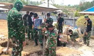 Satgas TMMD Lanjutkan Pembangunan Sarana Air Bersih Melalui Penggalian Lubang Tiang Tower Di Desa Kabaruan Timur