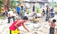 Satgas TMMD Gali Lubang Pondasi di Desa Taduna