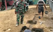Satgas TMMD Laksanakan Penampalan Lubang Sirkulasi Air di Desa Kabaruan Timur