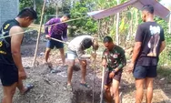 Satgas TMMD ke-130 Kodim 1312/Talaud Laksanakan Penggalian Lubang Tiang Tower Sumur Bor