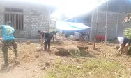Satgas TMMD Bersama Masyarakat Rapikan Galian dan Ratakan Tanah di Desa Bantik