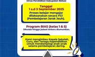 Disdik Kabupaten Bekasi Terapkan Belajar Daring 1-3 September 2025, BIAS Kelas 1 & 5 Ditunda