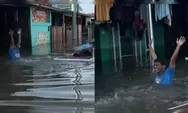 Viral! Banjir Rendam Bekasi, Aksi Bapak-Bapak Bernyanyi di Tengah Genangan Bikin Haru Warganet