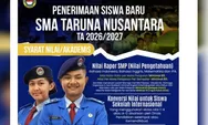 SMA Taruna Nusantara Kini Gratis Total? Ini Nilai Rapor Minimum dan 14 Dokumen yang Harus Disiapkan