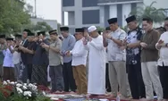 Suasana Khidmat Salat Idulfitri, Danlanal Semarang Hadir Bersama Warga di Balaikota Semarang