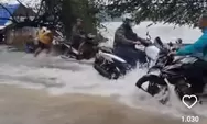 Diguyur hujan deras seharian, Jalan Setu Cikaret Cibinong banjir hingga ganggu aktivitas warga