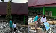 Sekolah rusak diterjang banjir bandang, bocah asal Agam Sumbar ini harap bisa belajar normal kembali