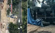 Kronologi truk crane di Jalan Tebet Jaksel terguling saat bongkar material di proyek pembangunan gedung