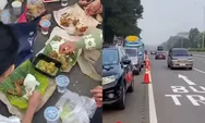 Viral pemudik makan di bahu Tol Cipali, langsung ditegur polisi: Bahaya dan bisa picu kecelakaan