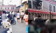 Detik-detik pelajar tertemper KRL jalur Stasiun Kalideres, petugas langsung evakuasi di dekat tembok pembatas rel