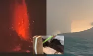Kesaksian pemancing saat Gunung Anak Krakatau erupsi, semburan lava pijar yang menyala terekam kamera