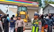 Viral! Minimarket di Pamekasan dibongkar pakai ekskavator, polisi tunggu laporan resmi