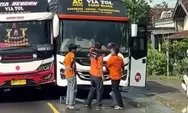 Viral Awak Bus Harapan Jaya dan Bagong Bersitegang di Jalanan Kediri hingga Dipisahkan Warga