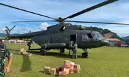 Helikopter TNI AD Kirim Logistik ke Wilayah Taput dan Tapteng