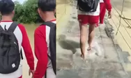 Jalan Tergenang Banjir hingga Jembatan Gantung yang Lapuk, Pelajar di Lampung Tengah Ngadu ke Presiden: Ini Perjuangan Kami ke Sekolah Pak Prabowo