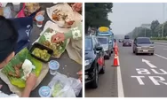 Momen Petugas Satlantas Datangi Rombongan Pemudik yang Sedang Makan di Bahu Jalan Tol Cipali, Warganet: Padahal Ada Rest Area