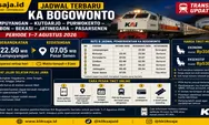 Jadwal Terbaru KA Bogowonto Lempuyangan - Kutoarjo - Purwokerto - Cirebon - Bekasi - Jatinegara - Pasarsenen Jakarta Periode 1–7 Agustus 2026