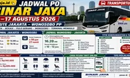 Catat Jadwal PO Sinar Jaya Periode 11–17 Agustus 2026 Rute Jakarta - Bekasi - Pulo Gebang - Wonosobo - Terminal Mendolo