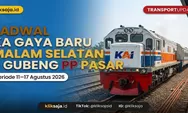 Cek Rute KA Gaya Baru Malam Periode 11 - 17 Agustus 2026 Rute Pasar Senen -  Pegadenbaru - Haurgeulis - Jatibarang - Arjawinangun -Gubeng