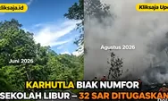 Karhutla Biak Numfor Papua Belum Mereda, Sekolah Libur dan 32 Personel SAR Disiapkan untuk Penanganan Kebakaran