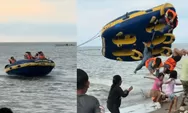 Detik-detik Insiden Wisatawan Terpental dari Donat Boat, Manuver Terlalu Mepet di Bibir Pantai Ammani