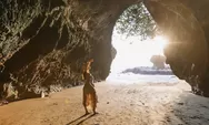 Sunset dari Goa Pantai Soan Galuh, Pesona Pantai Pasir Hitam di Tabanan