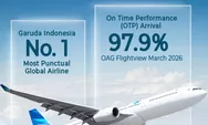 Garuda Indonesia Catat Rekor Global, Jadi Maskapai Paling Tepat Waktu Maret 2026