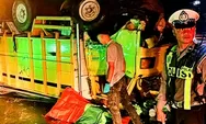 Truk Terguling Seorang Penumpang Tewas di Lokasi Kejadian