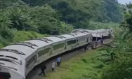 Live TikTok Warga Rekam Momen Kereta Api Bangunkarta Anjlok Dua Gerbong Keluar Rel