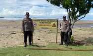 Geger! Buaya Besar Berkeliaran di Pantai Bunati Tanbu, Polsek Angsana Lakukan Ini