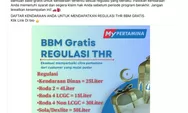 Hoaks! Tautan BBM Gratis dari Pertamina Jelang Idul Fitri