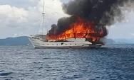 Kapal Pesiar Oceanic Terbakar di Perairan Raja Ampat Papua