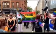 Massa Pro Palestina VS Massa Pro LGBT Bertemu, Jalan Philadelphia Lumpuh Dipenuhi Kaum Pelangi