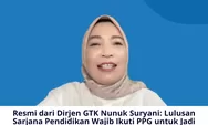 Resmi dari Dirjen GTK Nunuk Suryani: Lulusan Sarjana Pendidikan Wajib Ikuti PPG untuk Jadi Guru ASN