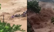 Tak Kuat Pegangan Tali, Momen Dramatis Penyelamatan Warga yang Terseret Arus Banjir di Batang Busuk Padang