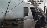 Toyota Hiace Berisi Turis Singapura Alami Rem Blong di Jalur Bromo, Tabrak 4 Mobil dan Tiang Listrik