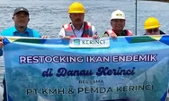 Pemkab Kerinci Bersama PT KMH Lakukan Restocking Ikan Endemik di Danau Kerinci