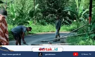 Jalan Kabupaten Dibiarkan Rusak, Warga Kandangserang Tambal Sendiri — DPUPR Pekalongan Tutup Mata. 
